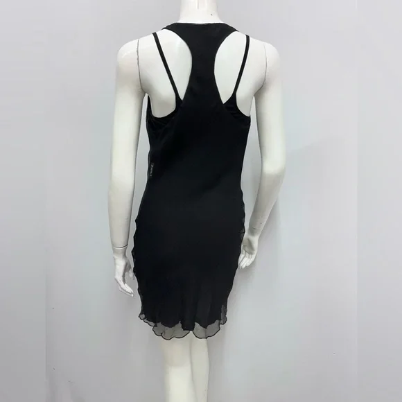 AJ Armani Jeans 100% Silk Dress w/ Bustierre Top Black Scoop Low Neck I 38 AJ Armani Jeans 100% Silk Dress w/ Bustierre Top Black Scoop Low Neck I 38